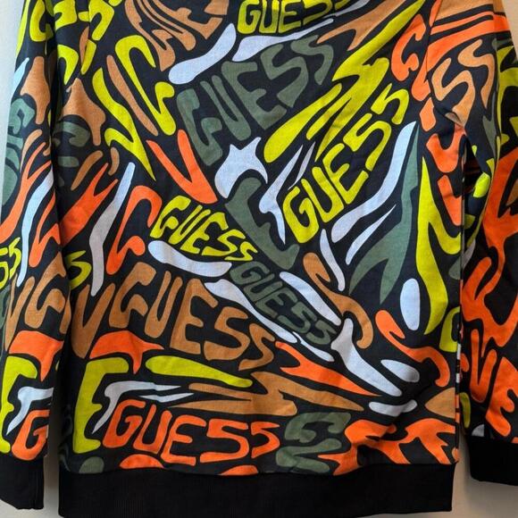 Guess Multicolor Graffiti Crew Neck Terry Sweatshirt sweater size 10 - Picture 10 of 11